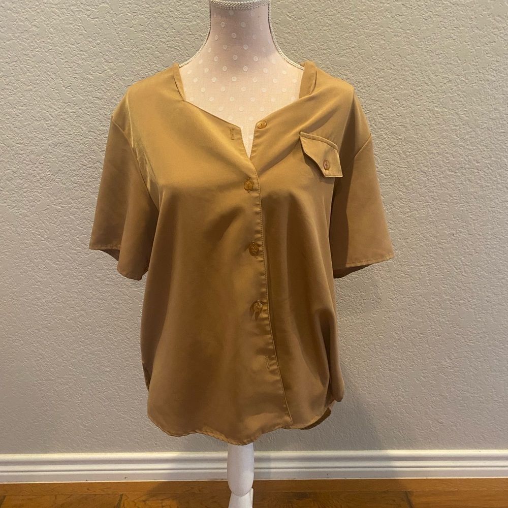 Golden Yellow Button-Down Blouse from Maggie Sweet